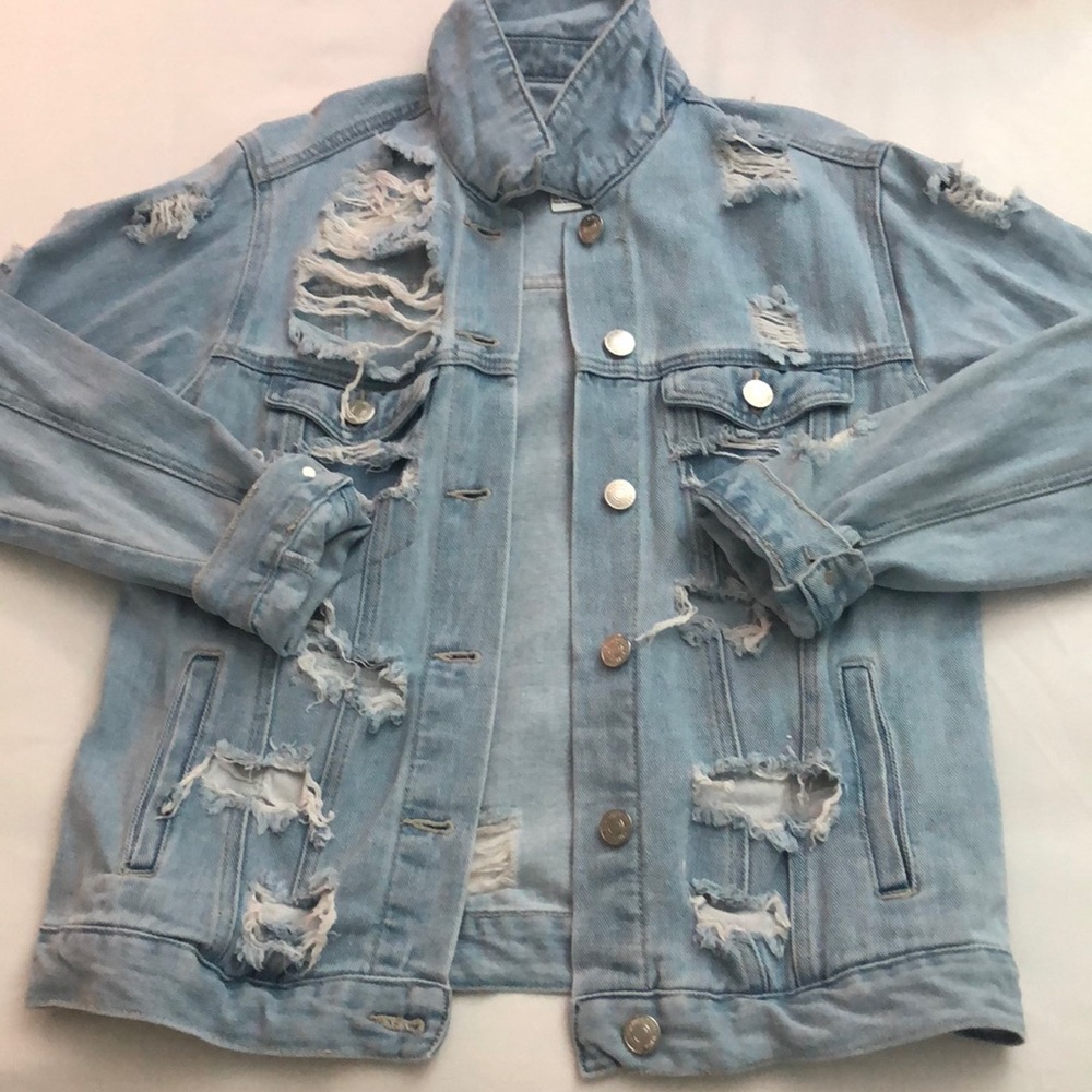 Forever 21 Ripped Jean Jacket